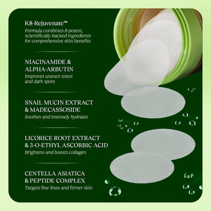 Glowing Skin Toner Pads - 100 Count | Korean Beauty Face Wipes