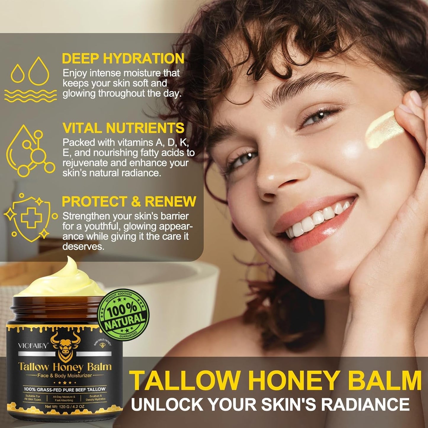 Natural Honey Face and Body Moisturizer Cream