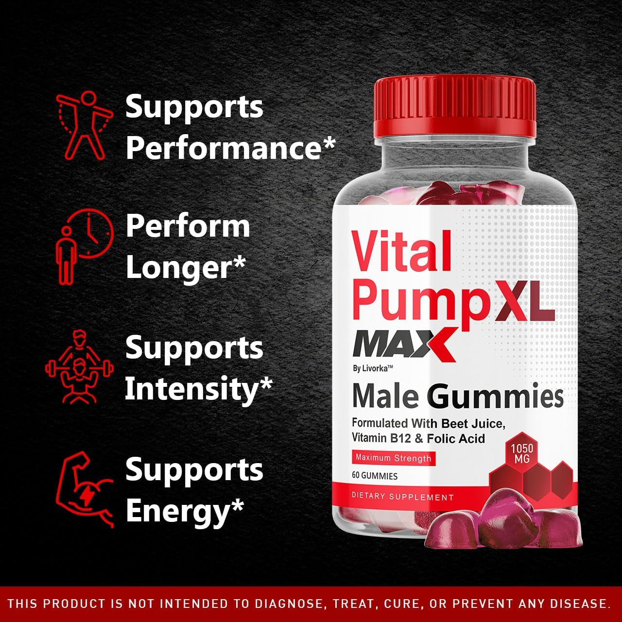 Men's Energy Boost Gummies - 60 Count