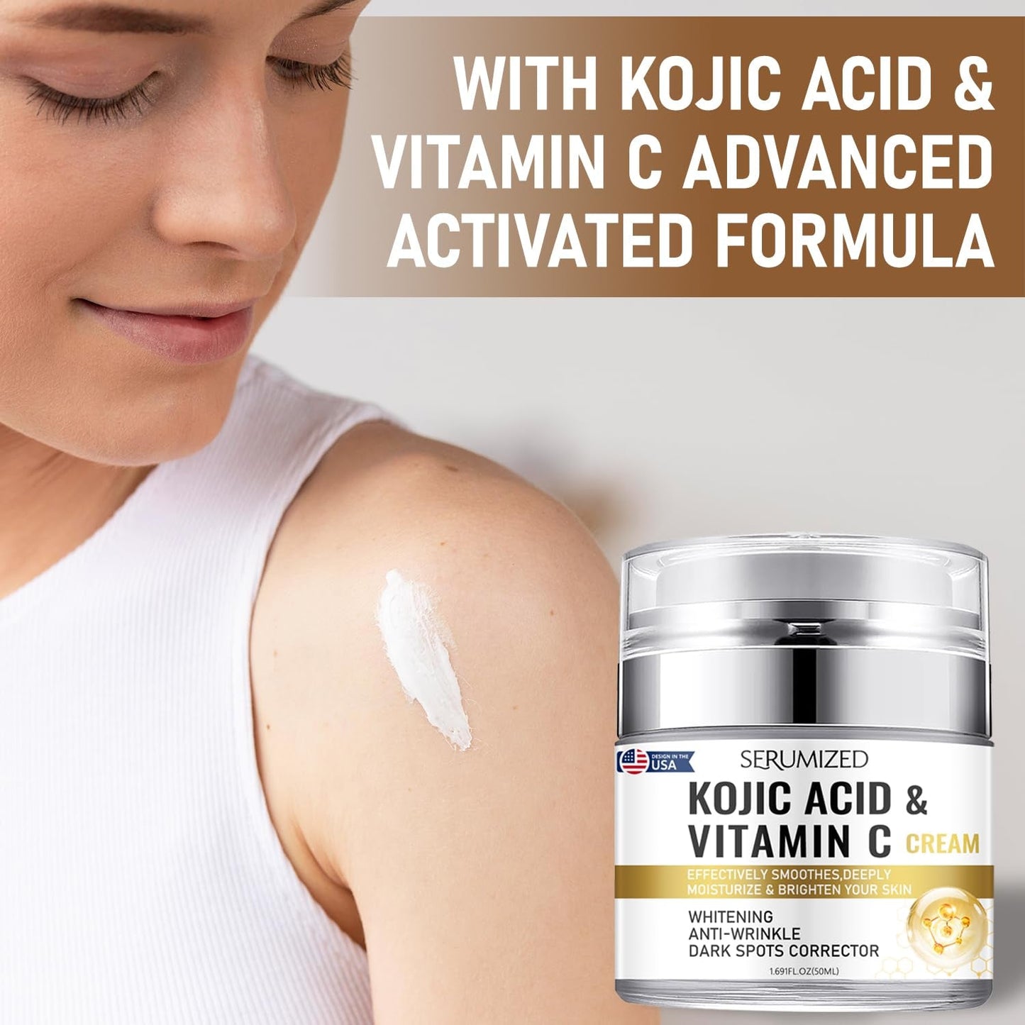 Natural Brightening Moisturizer Cream with Kojic Acid