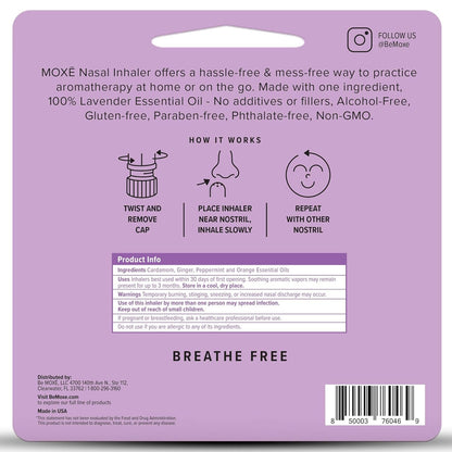 Natural Lavender Oil Stress Relief Inhalers 3 Pack