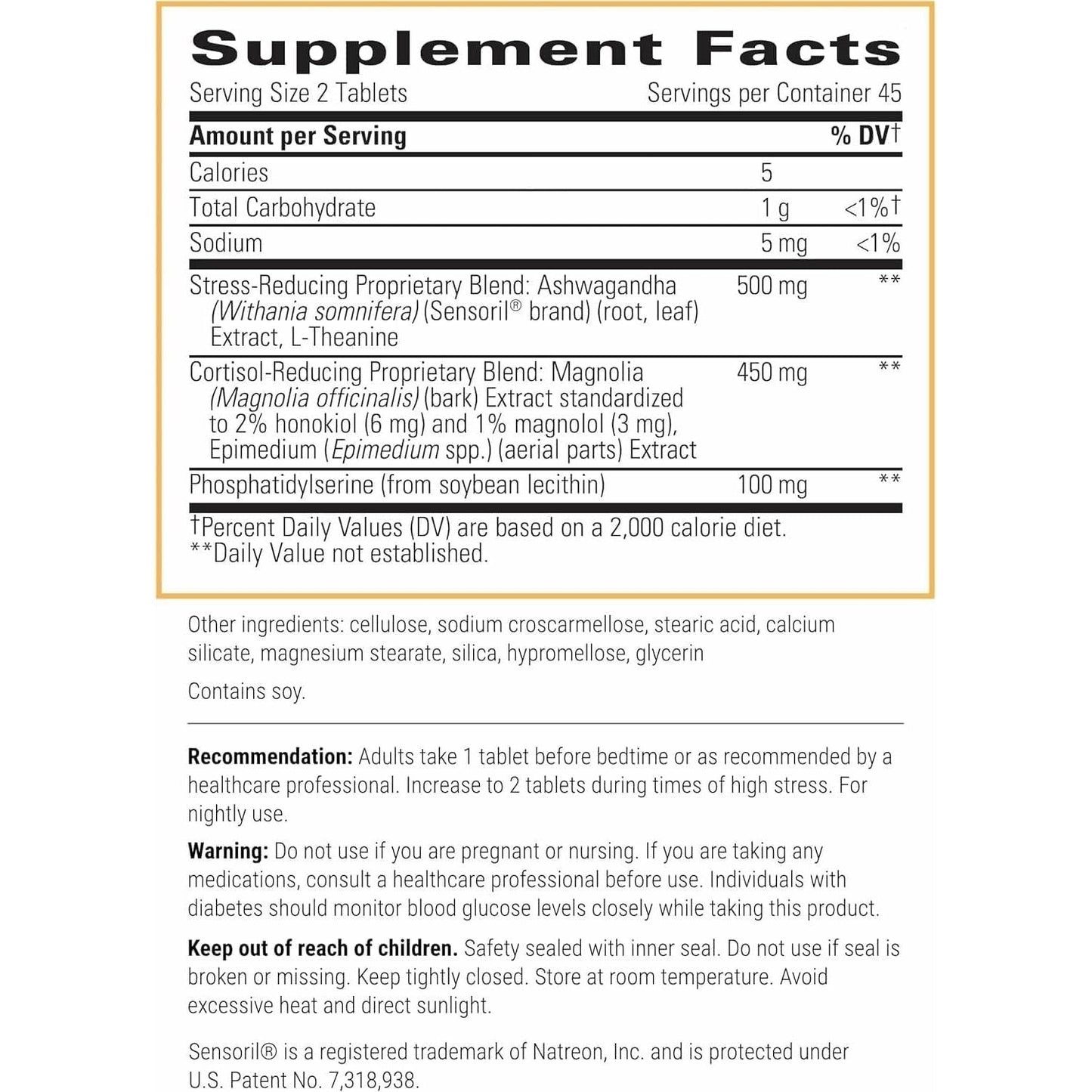Natural Sleep Aid Stress Relief Tablets