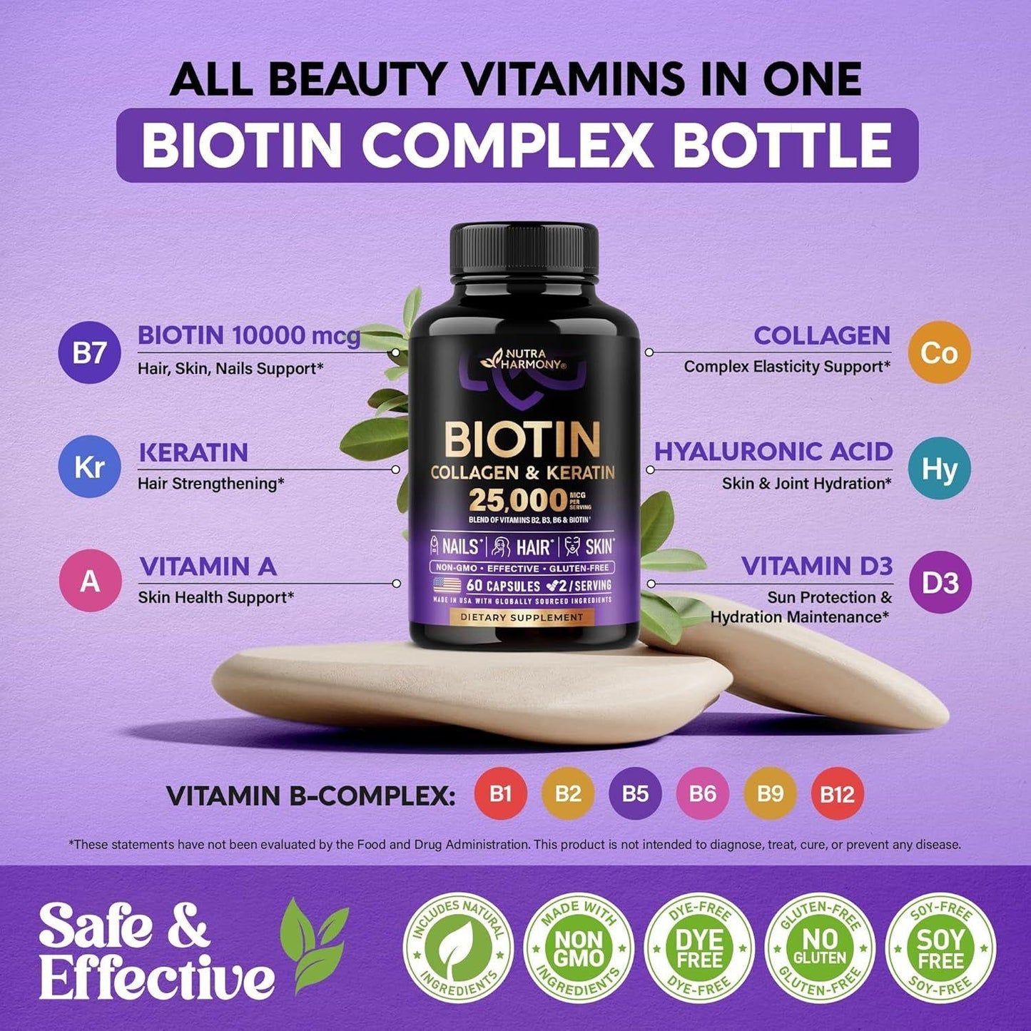 Premium Biotin Collagen Keratin Capsules for Hair Skin Nail Health
