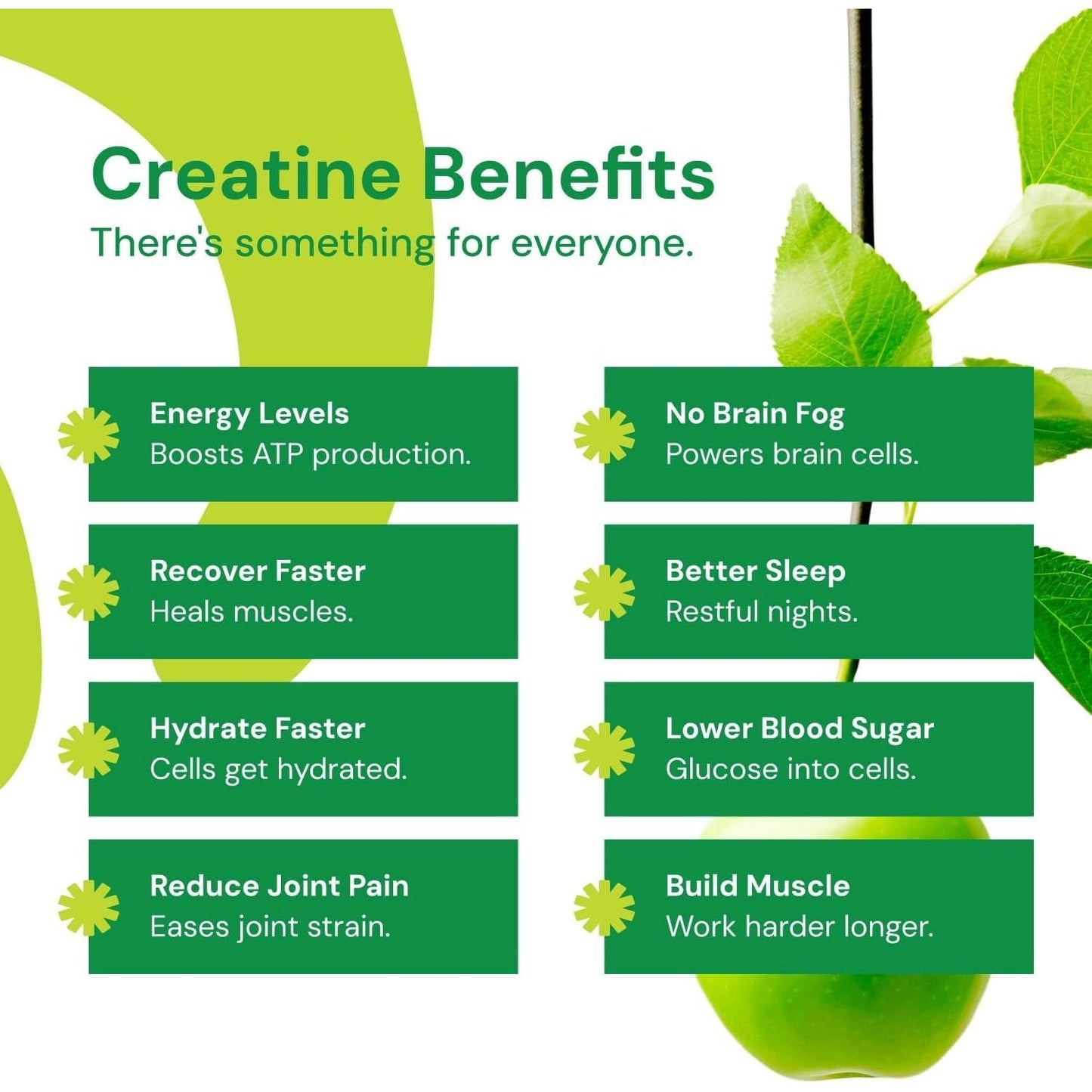 Strong Creatine Gummies - Green Apple, 90 Count