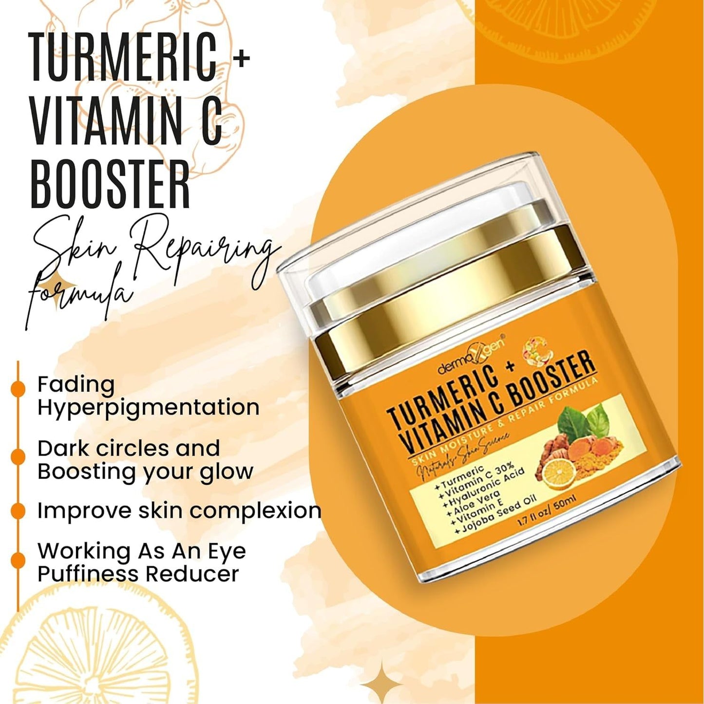 Natural Turmeric Face Cream with Vitamin C - 50ml