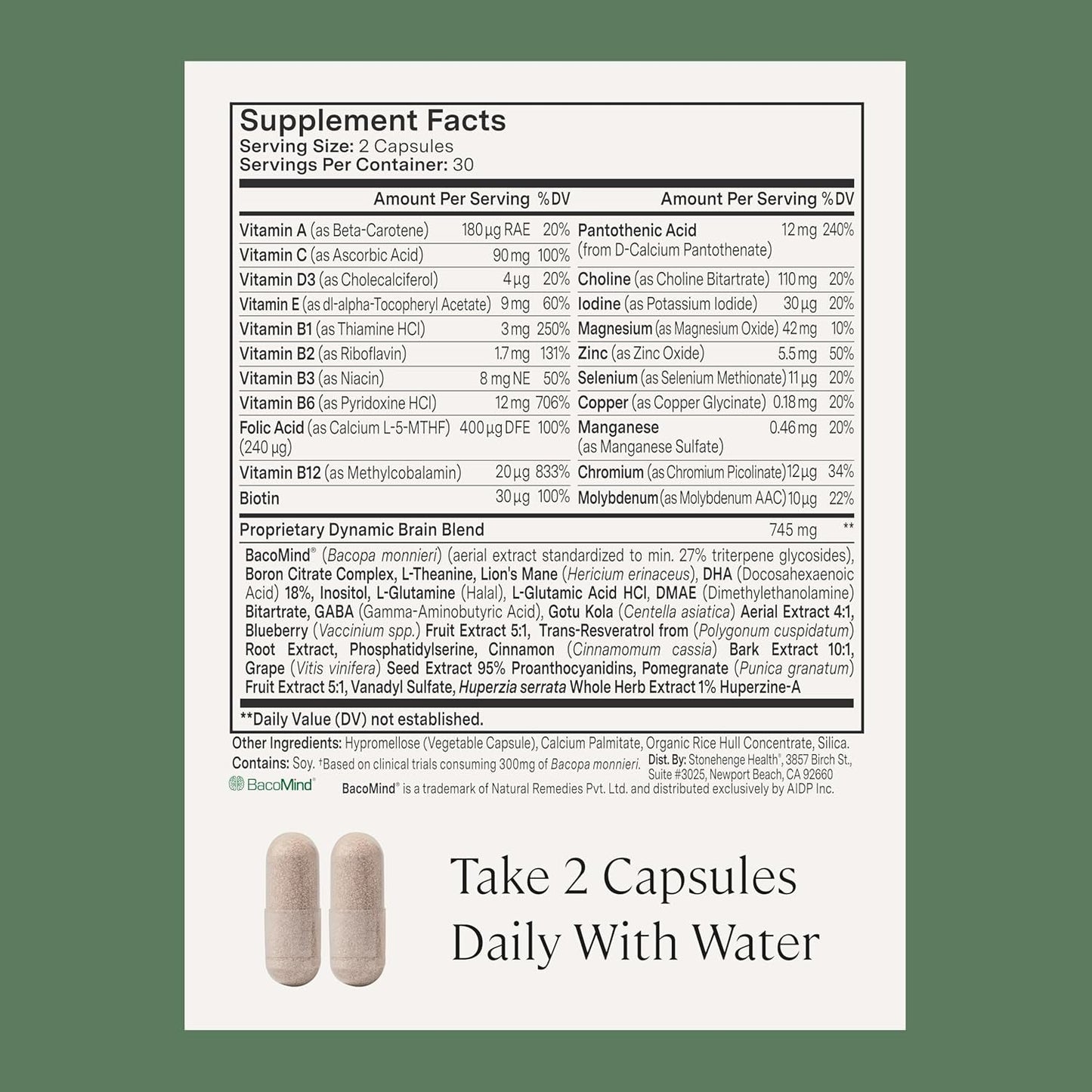 Brain Health Supplement 60 Capsules - Memory & Focus Booster