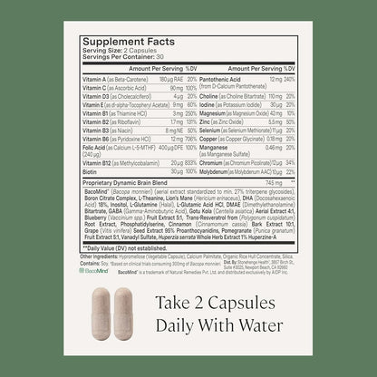 Brain Health Supplement 60 Capsules - Memory & Focus Booster