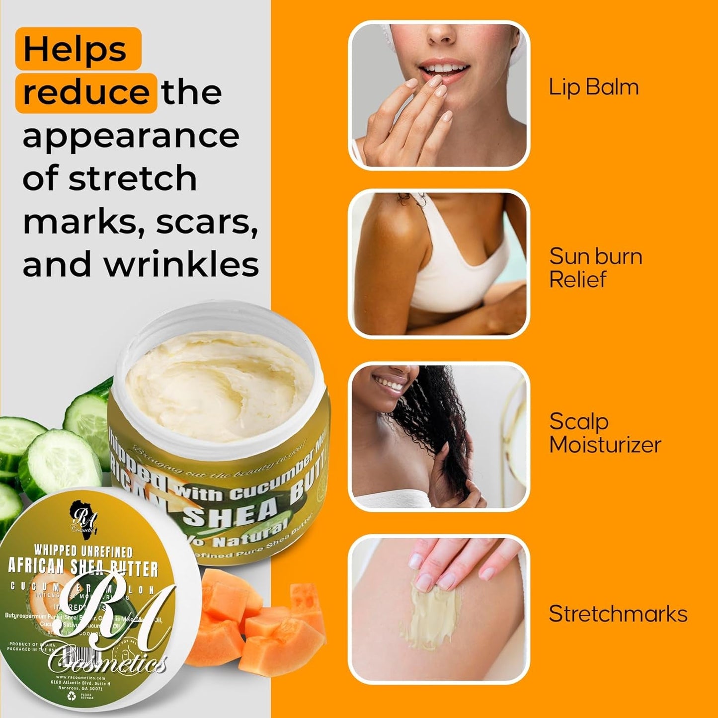 Rich Moisturizing Shea Butter 340g - Soothing Hydrating Cream