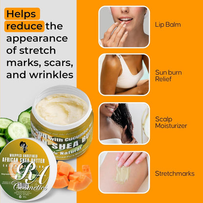 Rich Moisturizing Shea Butter 340g - Soothing Hydrating Cream