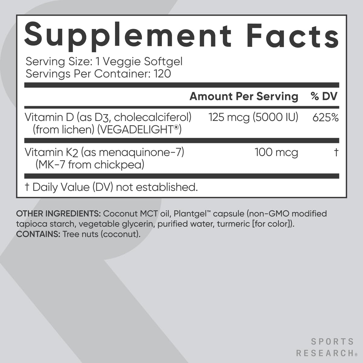 Vegan D3 & K2 Softgels for Bone Health