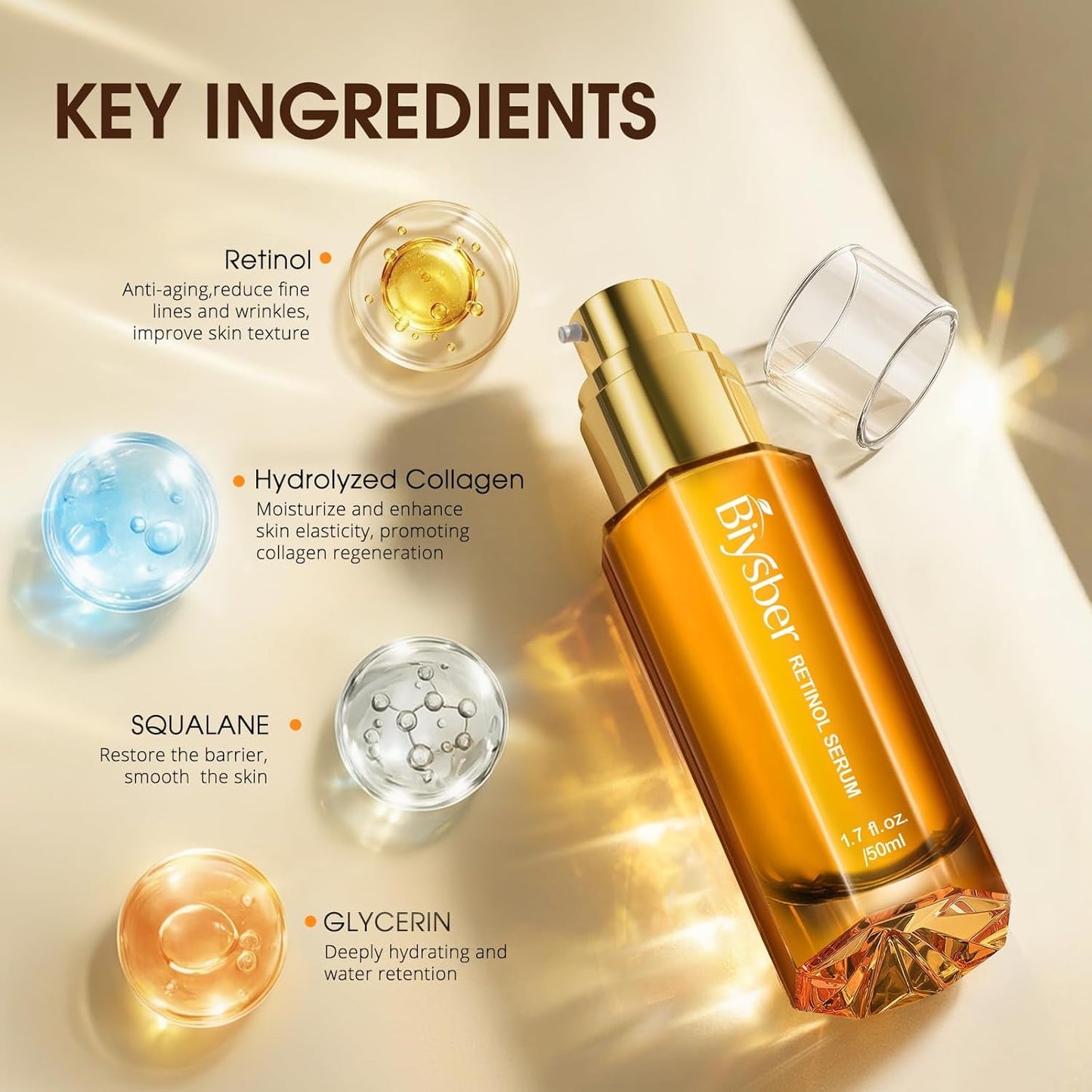 Anti Aging Retinol Face Serum 50ml Wrinkle Reducer