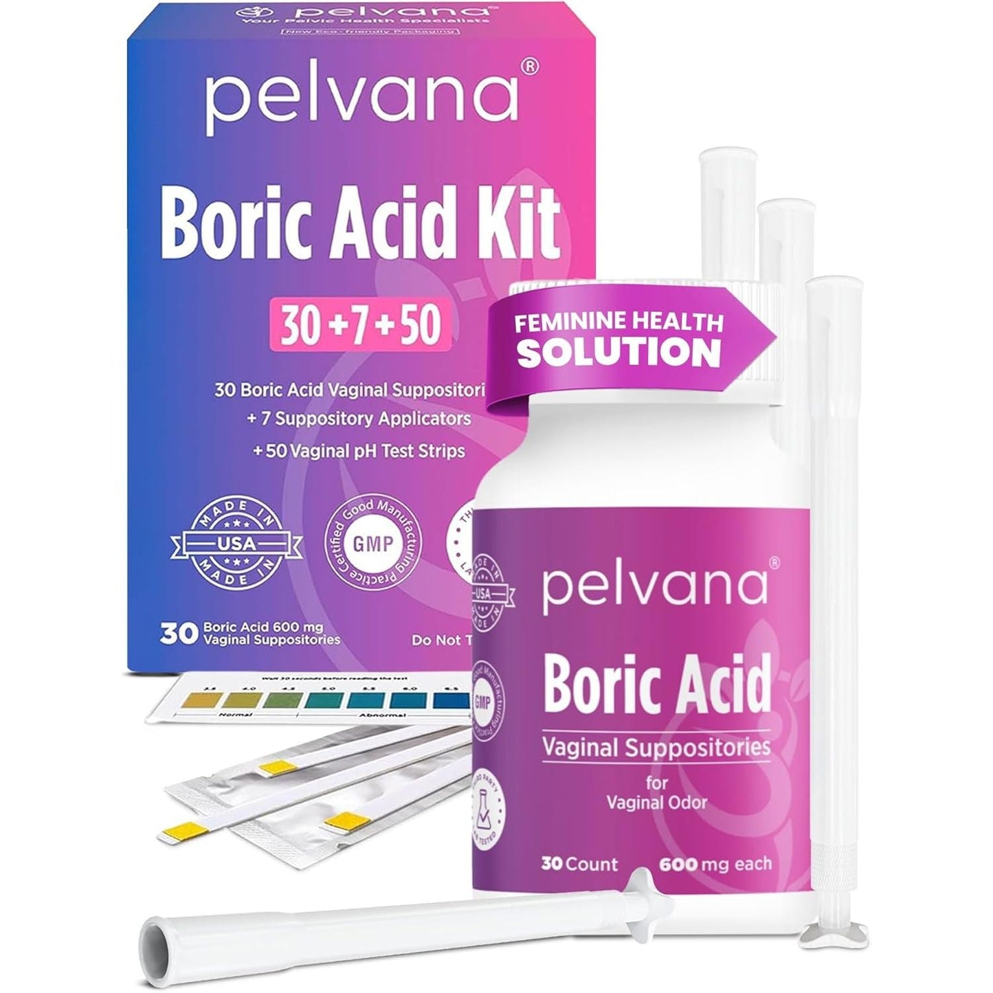 Natural Vaginal Health Suppository Kit with pH Test Strips - Mycosmeticslondon