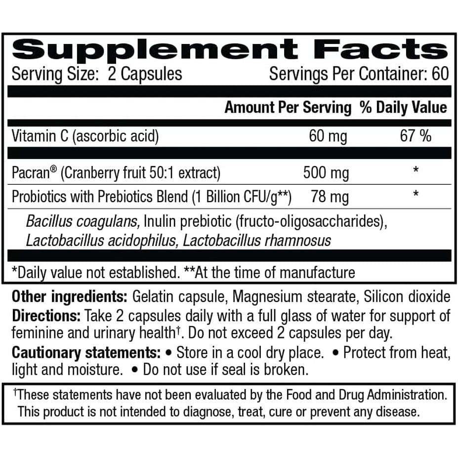 Women's Probiotic Supplement with Cranberry & Prebiotics