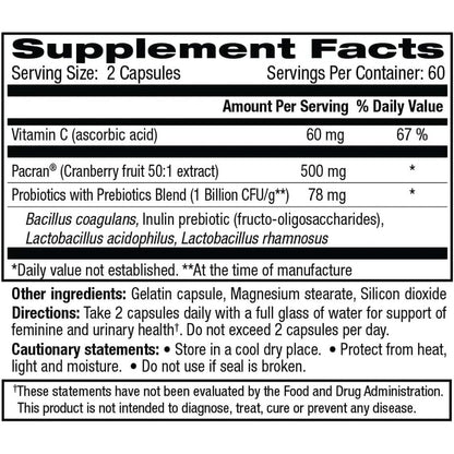 Women's Probiotic Supplement with Cranberry & Prebiotics