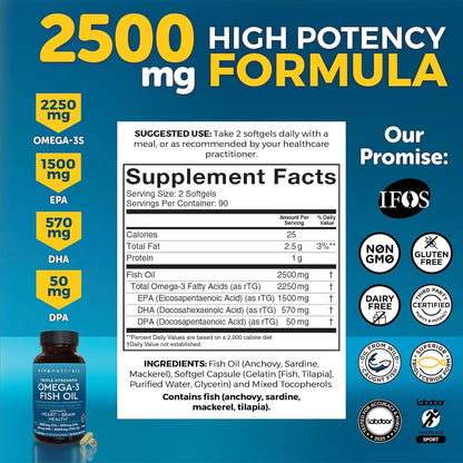 Premium Omega-3 Fish Oil Softgels for Heart Health