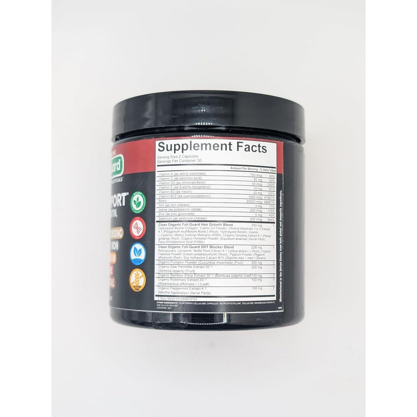 Natural Hair Growth Vitamins for Men - Biotin & Collagen