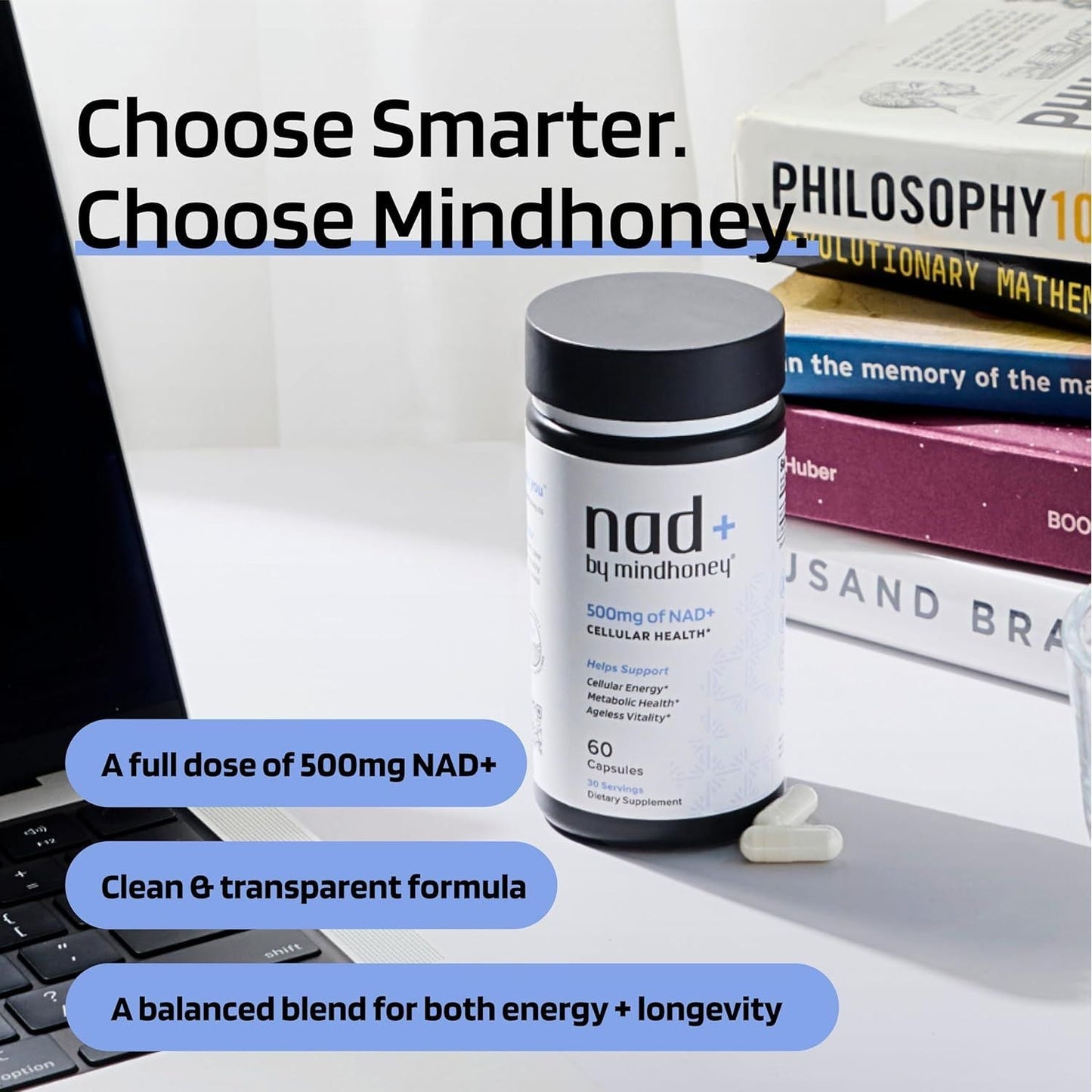 Brain Boost NAD Plus 60 Capsules - Energy Focus Supplement