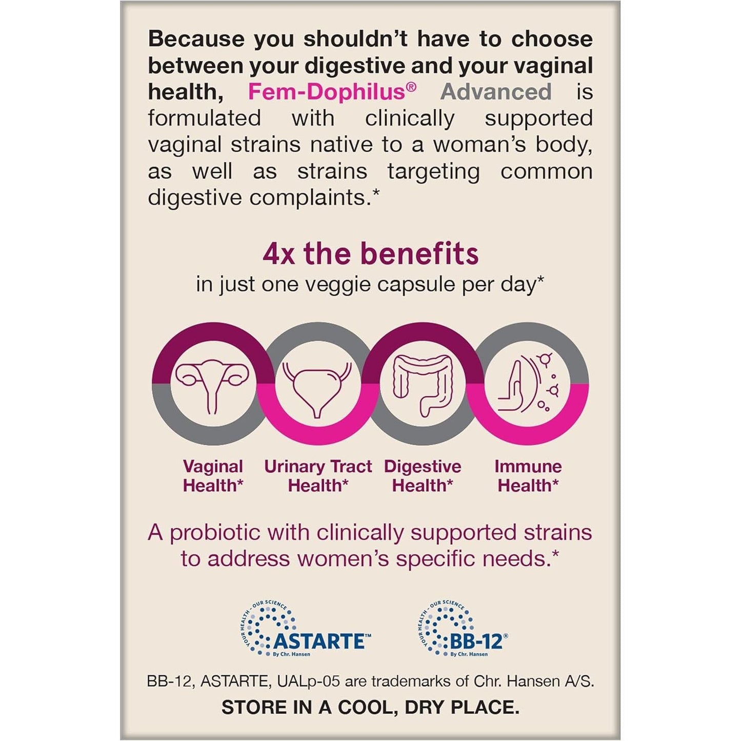 Women's 4-in-1 Probiotic Supplement Capsules