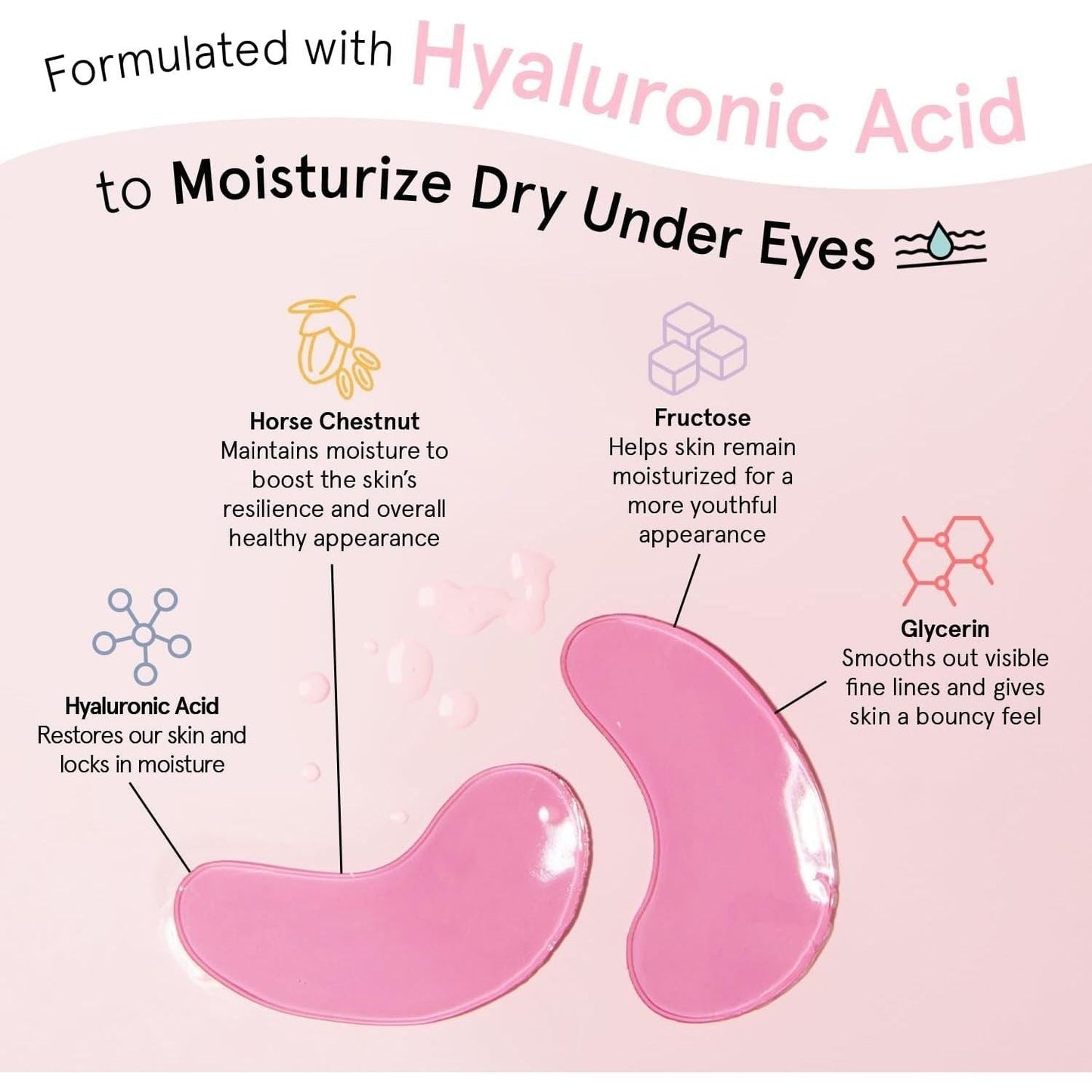 Pink Anti Puff Eye Masks - 48 Pairs