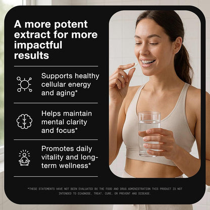 Powerful NAD+ Booster 1000Mg - 60 Plant-Based Capsules