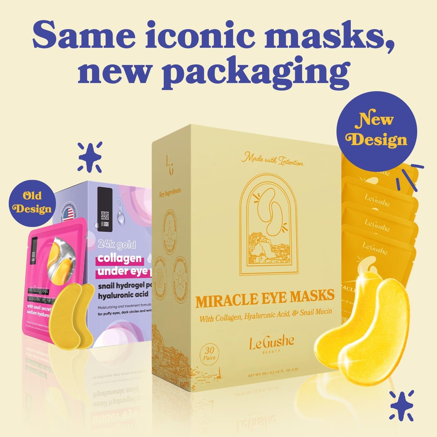 Gold Collagen Eye Masks - 30 Pack, Anti Aging Treatment