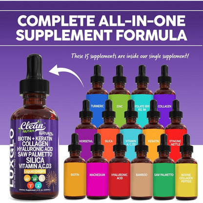 Natural Beauty Liquid Supplement for Hair Skin Nails