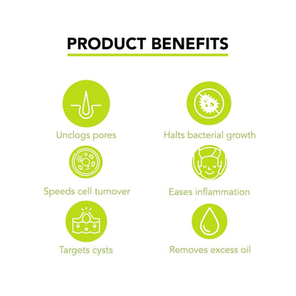 Effective Acne Treatment Face Wash - 10% Benzoyl Peroxide Cleanser