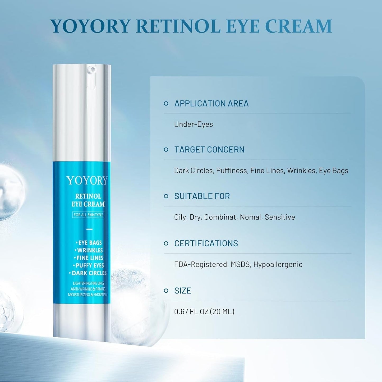 Anti Aging Eye Cream Reduces Wrinkles & Dark Spots