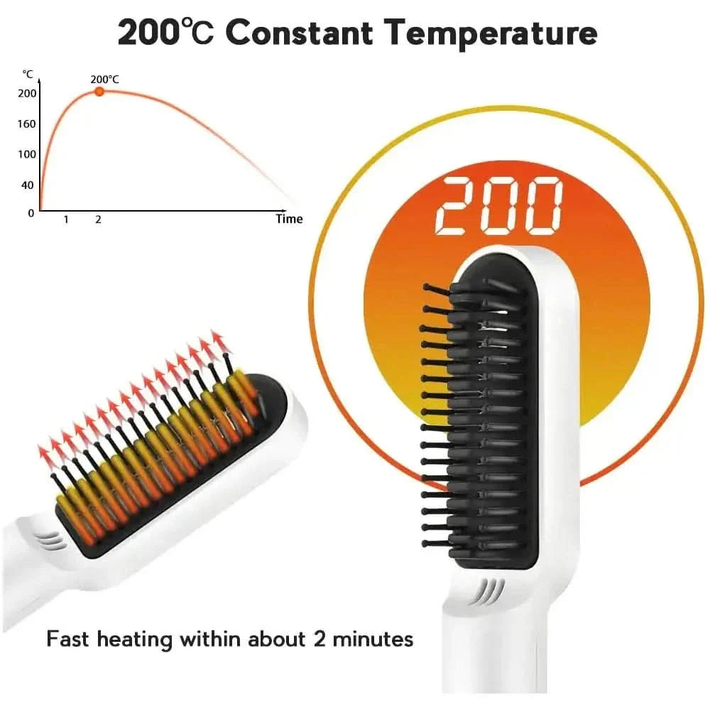 Easy Use Ceramic Hair Straightening Brush