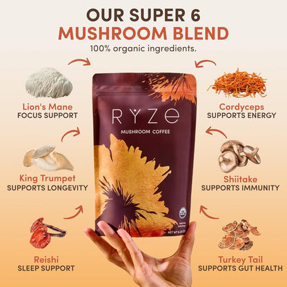 Natural Mushroom Coffee Blend for Energy and Focus