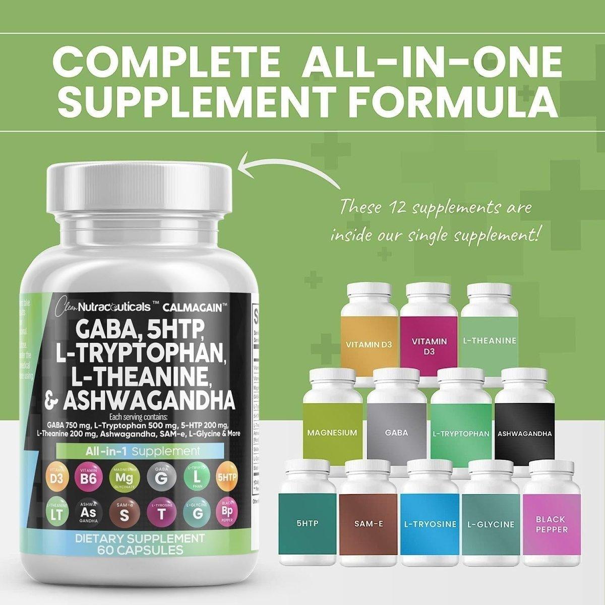 Natural Stress Relief Supplement - 60 Capsules