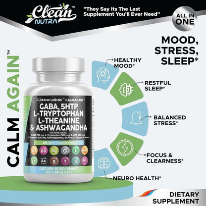 Natural Stress Relief Supplement - 60 Capsules