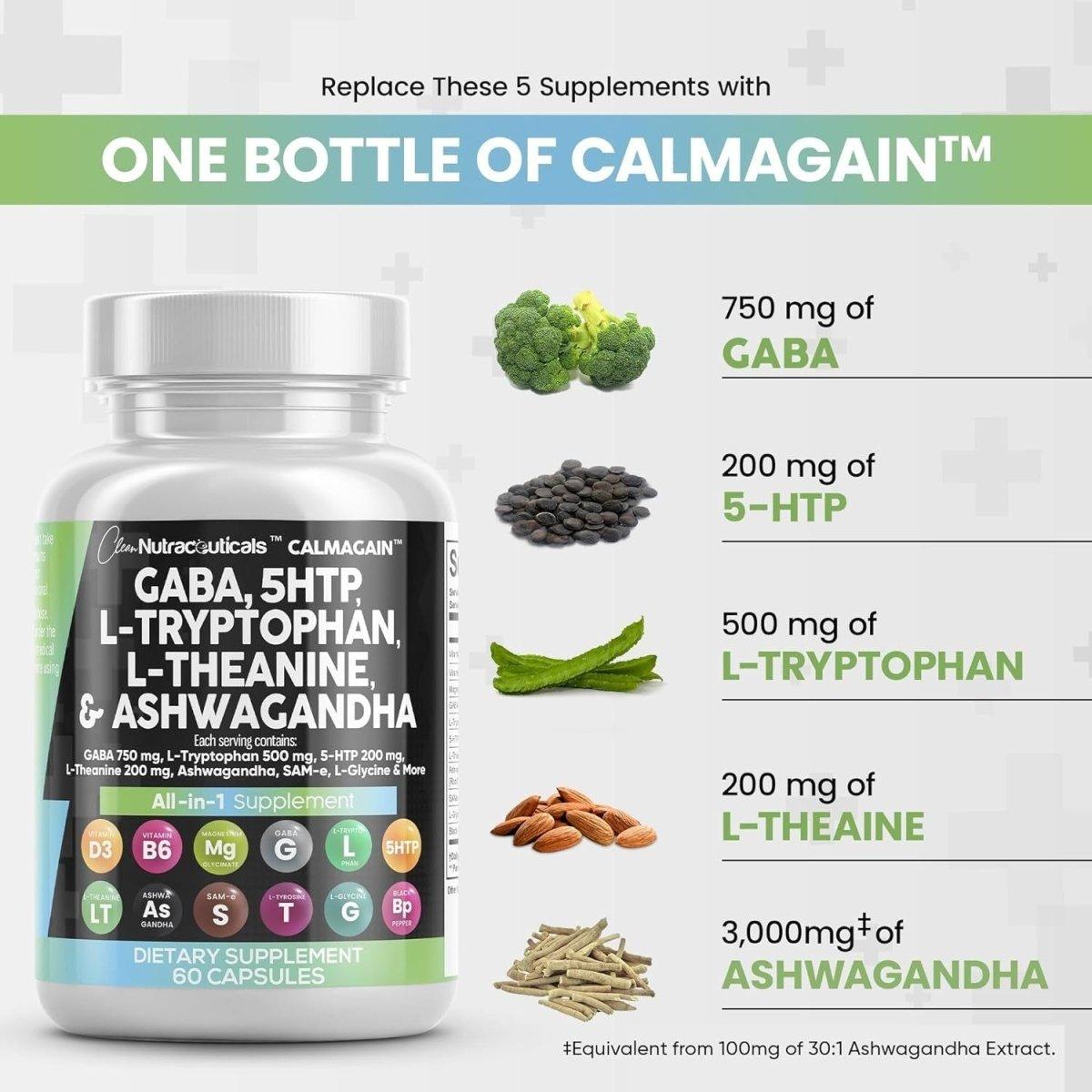 Natural Stress Relief Supplement - 60 Capsules
