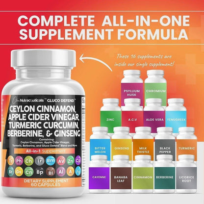Natural Blood Sugar Support Supplement - 60 Capsules