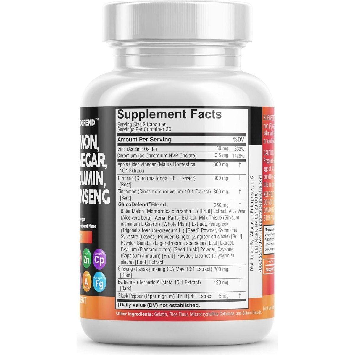 Natural Blood Sugar Support Supplement - 60 Capsules