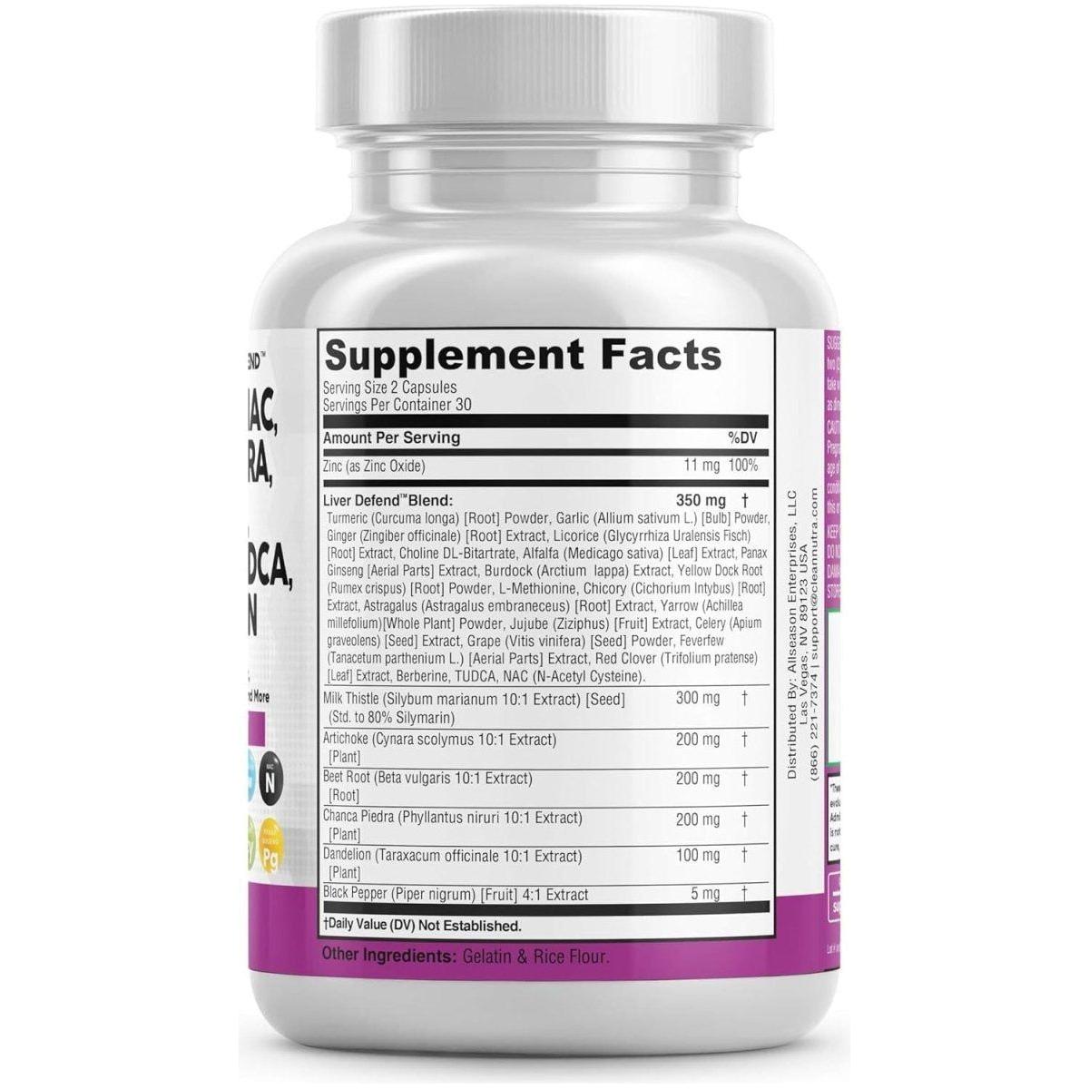 Natural Liver Health Support Supplement - 60 Capsules
