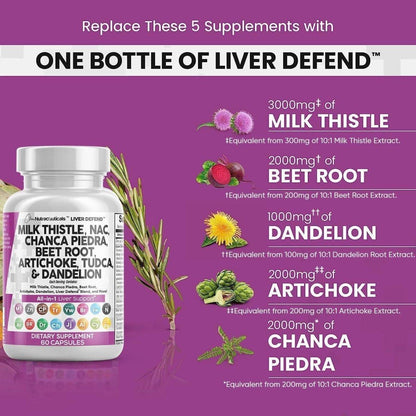 Natural Liver Health Support Supplement - 60 Capsules