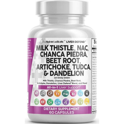 Natural Liver Health Support Supplement - 60 Capsules - Mycosmeticslondon