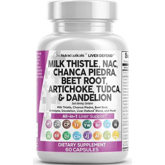 Natural Liver Health Support Supplement - 60 Capsules - Mycosmeticslondon