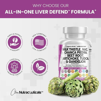 Natural Liver Health Support Supplement - 60 Capsules