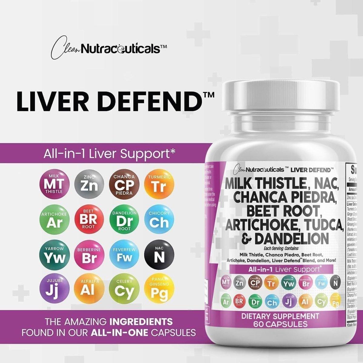 Natural Liver Health Support Supplement - 60 Capsules