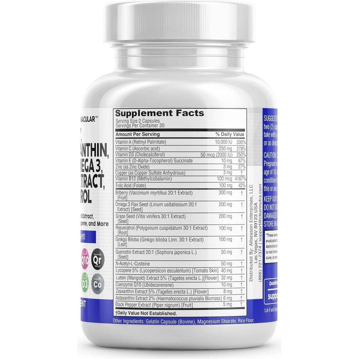 Advanced Eye Care Multivitamin Supplement - 60 Capsules