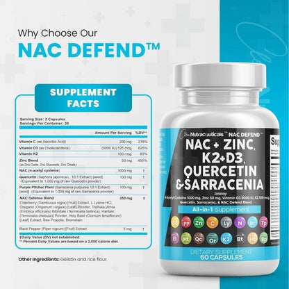 Powerful NAC Immunity Booster Supplement - 60 Capsules