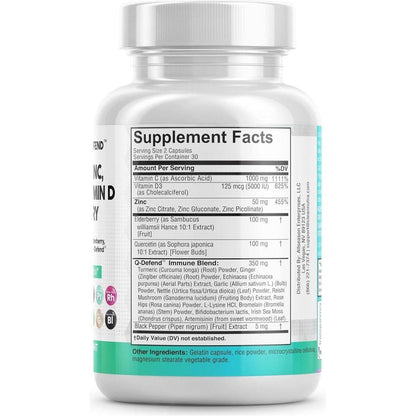 Natural Immune Support Vitamin Booster - 60 Capsules