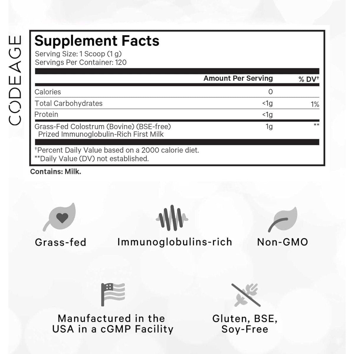 Natural Immune Boost Powder Supplement - Grass Fed