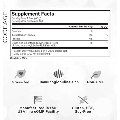 Natural Immune Boost Powder Supplement - Grass Fed