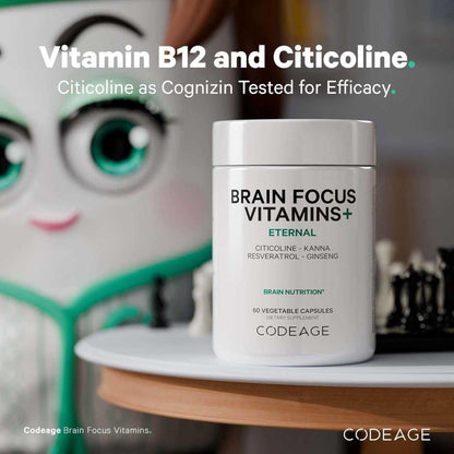 Brain Health Supplement with B12, Ginseng & Cognizin