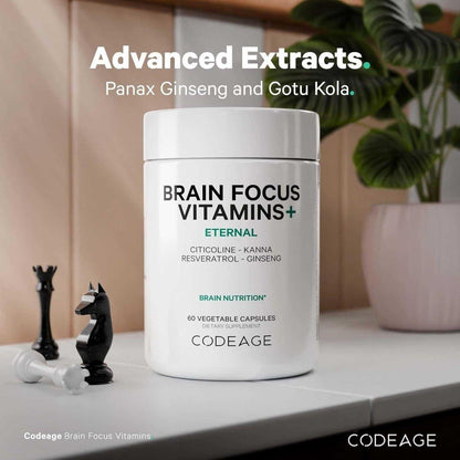 Brain Health Supplement with B12, Ginseng & Cognizin