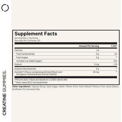 Vegan Creatine Gummies with AstraGin for Muscle Support