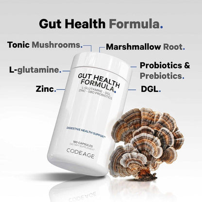 Natural Gut Support Supplement - 180 Vegan Capsules
